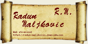 Radun Maljković vizit kartica